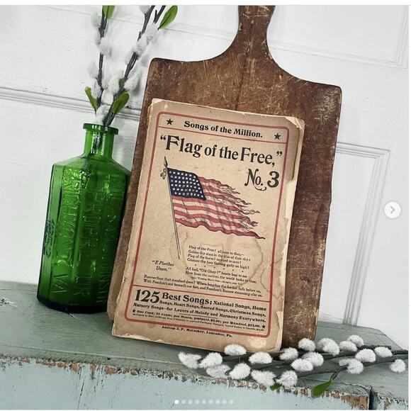Antique 1907 Shabby Well-Loved American Flag Soft Cover Songbook Religious Hymns - Picture 1 of 9